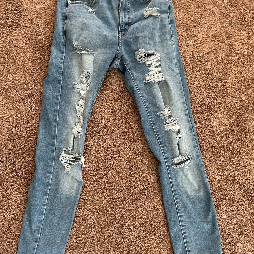 Aeropostale Light Blue Ripped Skinny Jeans